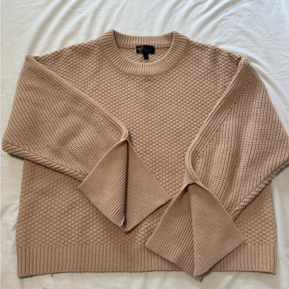 Topshop Textured Blush Sweater